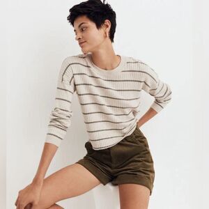 Madewell lawson crop pullover sweater striped